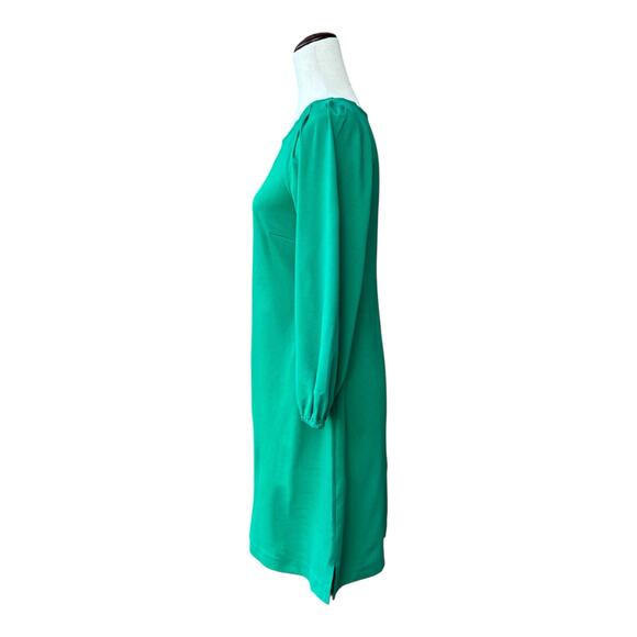 Eliza J Emerald Green Stretchy Shift Dress | Long Balloon Sleeve | Classic Chic - Picture 5 of 8